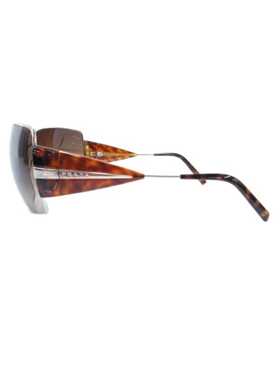 Prada Spr Square Sunglasses Double Bridge Tortoiseshell Metal Frame Brown main image 2